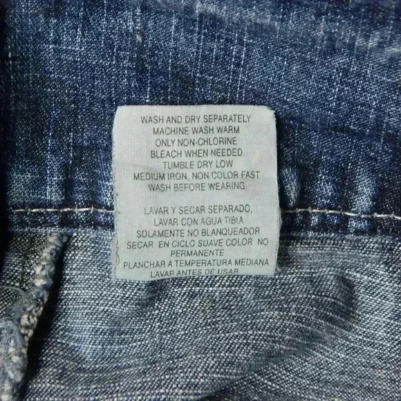 Jordache Jean Shorts Size 14.5 Medium Wash Denim Embroidered Butterfly Side Zip - Picture 6 of 6